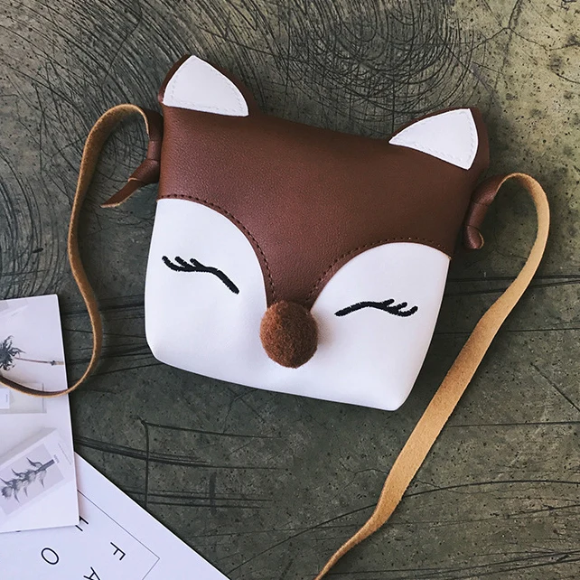 Милый детский кошелек с лисой детские мини-Сумки из искусственной кожи сумки