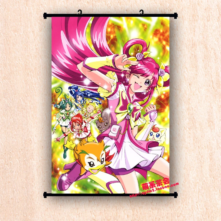 Японское аниме Pretty Cure Precure rouge & Kasugano Urara Akimoto Komachi домашний декор настенный плакат