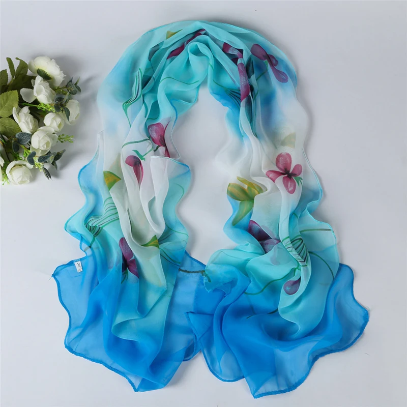 Женский шарф с принтом Nation Style новый модный из шифона на весну и зиму брендовые