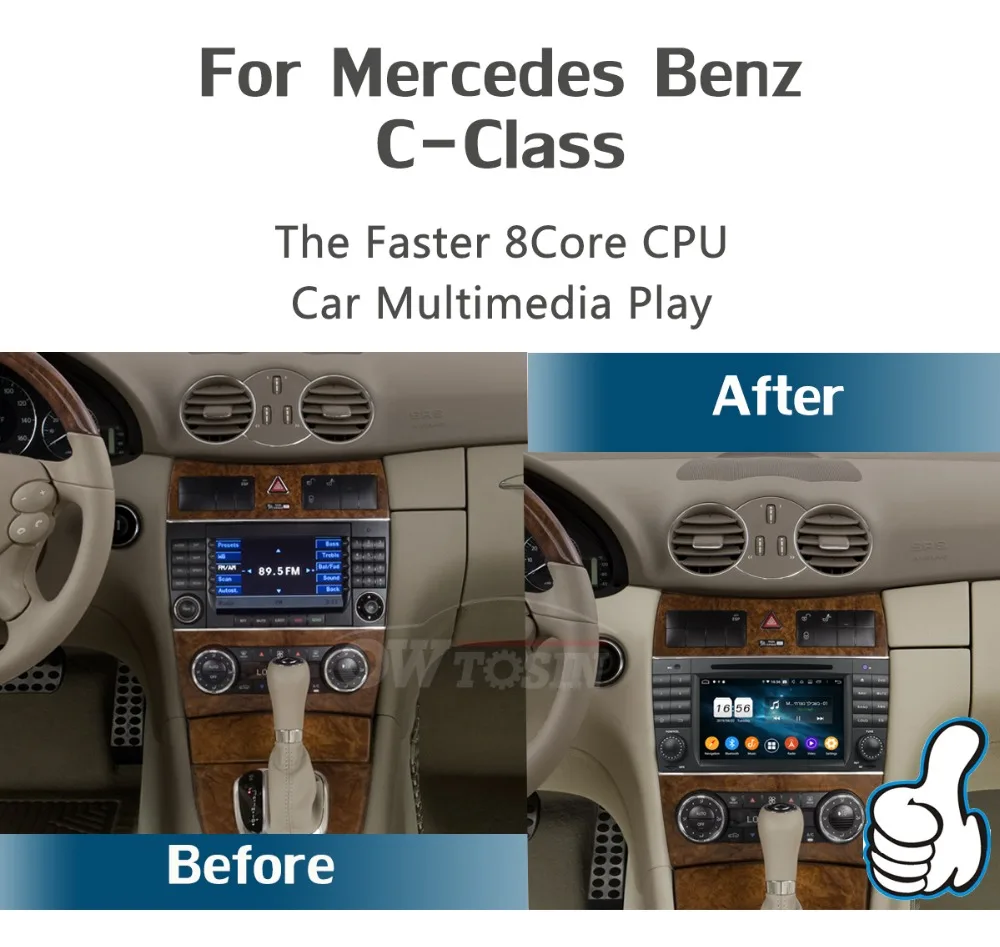 " ips Android 9,0 8 Core 4G+ 64G Автомобильный dvd-плеер для Mercedes Benz C CLC CLK класс CLS W203 W209 W219 W467 gps компактное минирадио Parrot BT