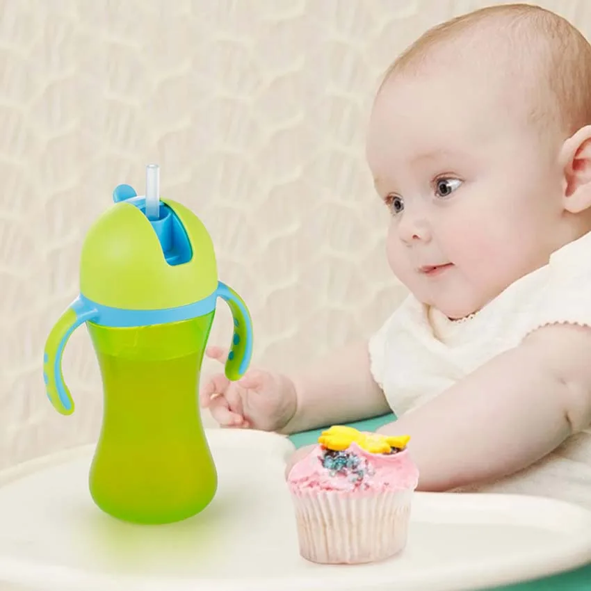300 мл большая емкость бутылка для воды малышей/детей обучающая с ручкой на