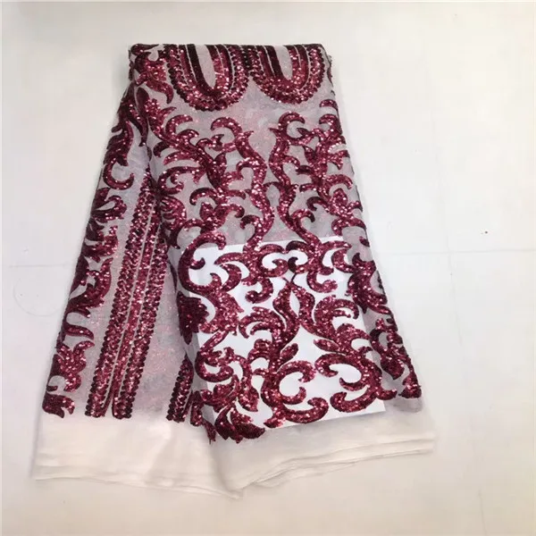Newest arrival Beautiful French Sequins lace fabric Twisted line sequins Fashionable bright African Free shipping | Дом и сад