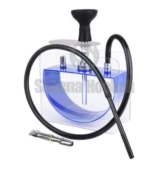 Синий Набор акриловых трубок для кальяна с силиконовой чашей Sheesha, металлические щипцы, аксессуары для табачных труб Chicha Narguile - Цвет: Синий