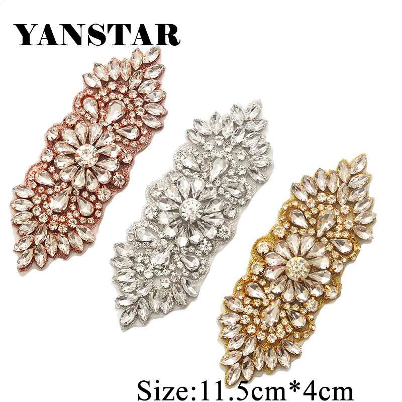 YANSTAR 5 шт. искусственная Роза золотистая для свадебного платья ремни стразы