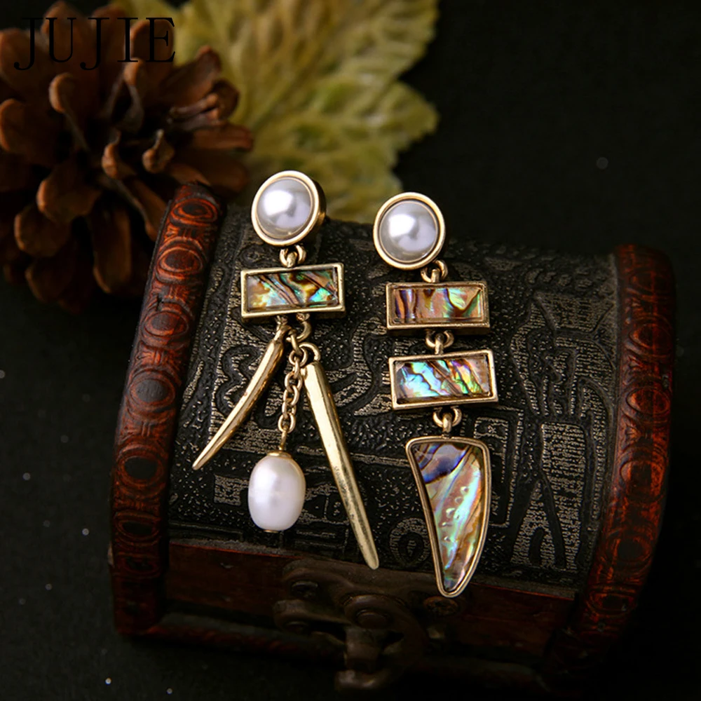 

JUJIE New Styles Fashion Flower Earrings For Women Geometrric Jewelry Resin Water Drop Elegant Multicolor Crystal Earrings