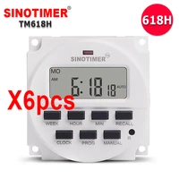 wholesales 6pcslot tm618h voltage output digital time relay 7 days weekly programmable timer switch 220v for lights