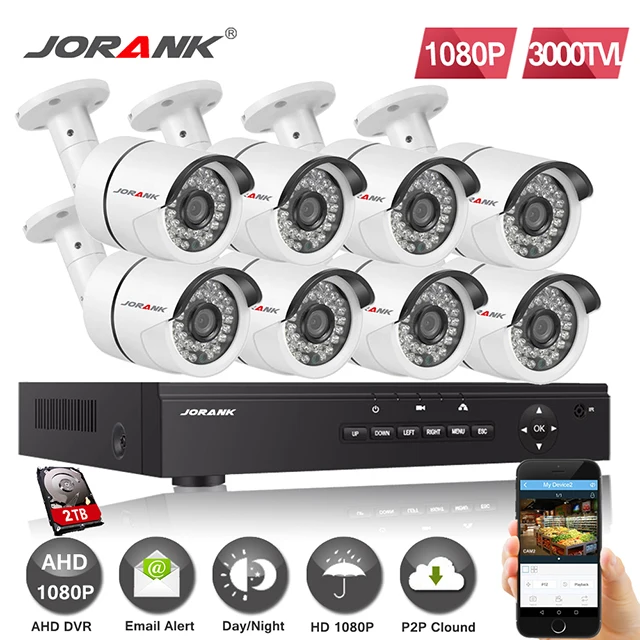 HD 2MP система видеонаблюдения 8CH Full 1080P TVI AHD DVR комплект 8*1080P наружная безопасности