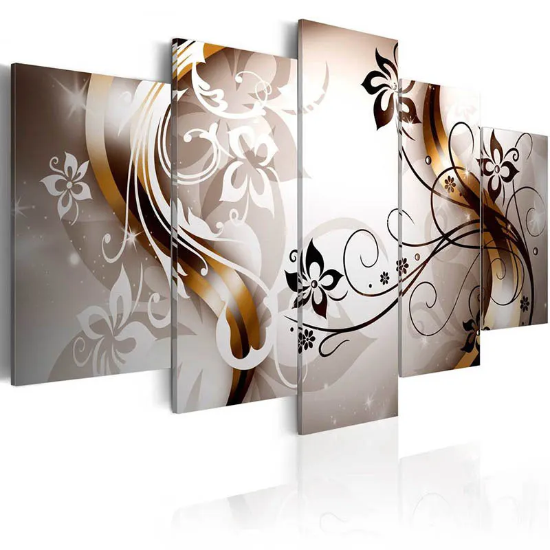 

5 Pieces HD Print Colorful Floral Wall Decor Elegant Flowers Canvas Painting Posters and Prints Pictures for living room Decor