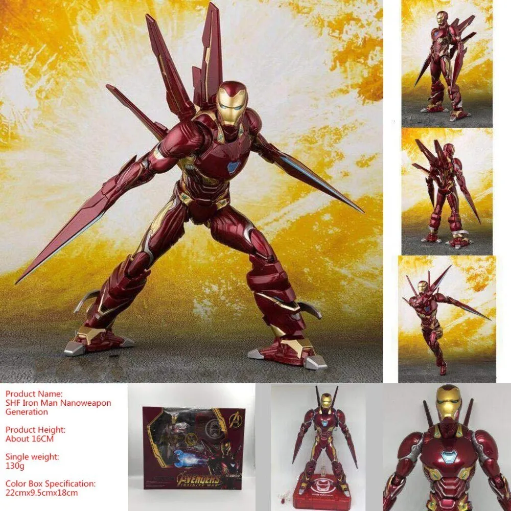 Железный человек MK50 MK85 фигурка Ironman Nano Mark 50 85 Тони Старк ко СВЧ Мстители Endgame Infinity