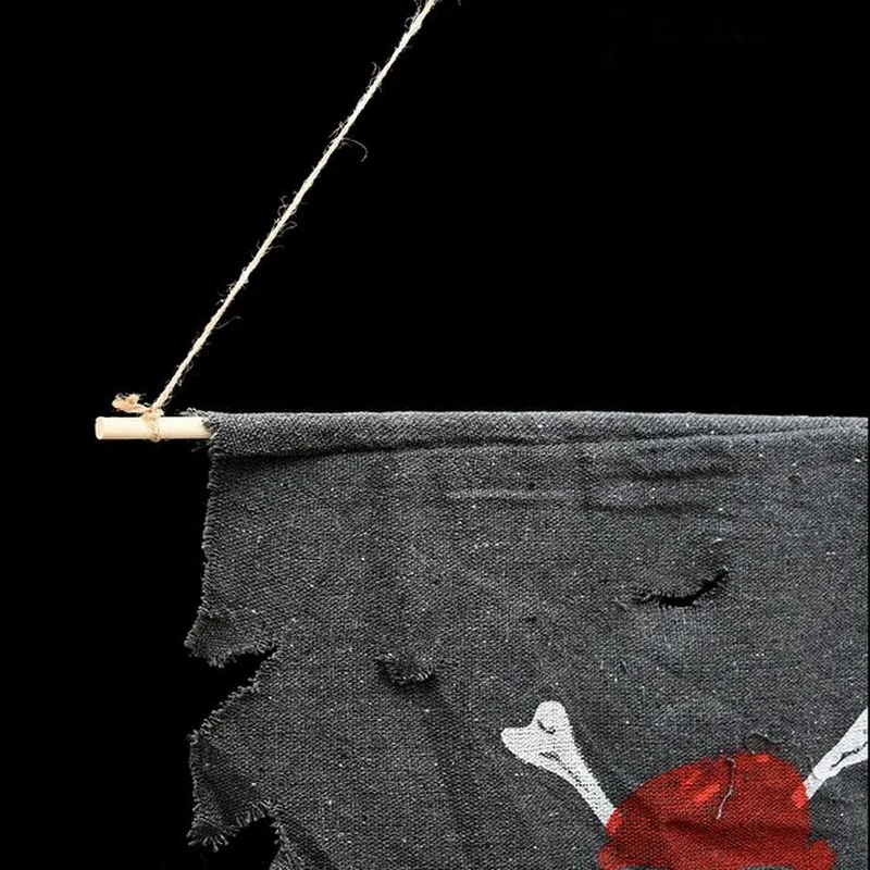 Jolly Roger потрепанный хлопок жуткий пиратский флаг украшение пиратские вечерние