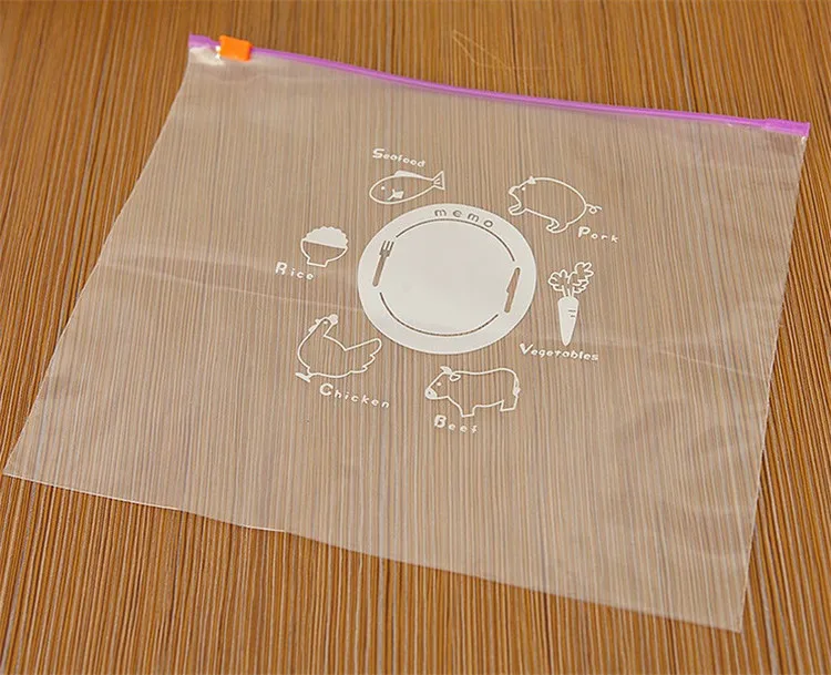 Прозрачная свежая еда искусственная пластиковая сумка на застежке-молнии