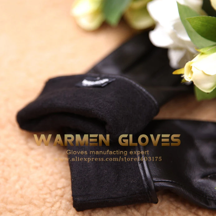 WARMEN Классические Женщины Натуральной Овчины Кожаные Перчатки Мягкая подкладка