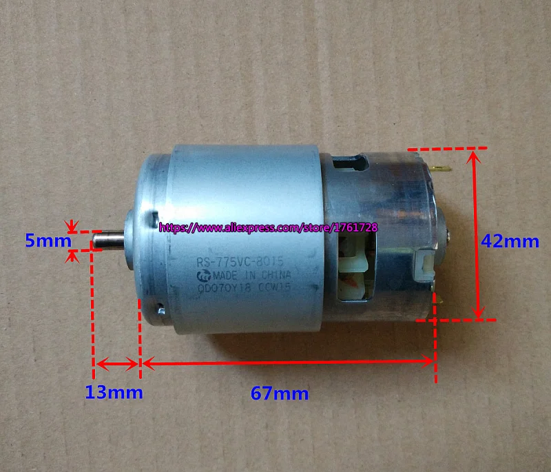 Free shipping,Brand new Mabuchi 42mm 775 DC motor RS-775VC 18V 18200RPM high speed Large torque drill motor