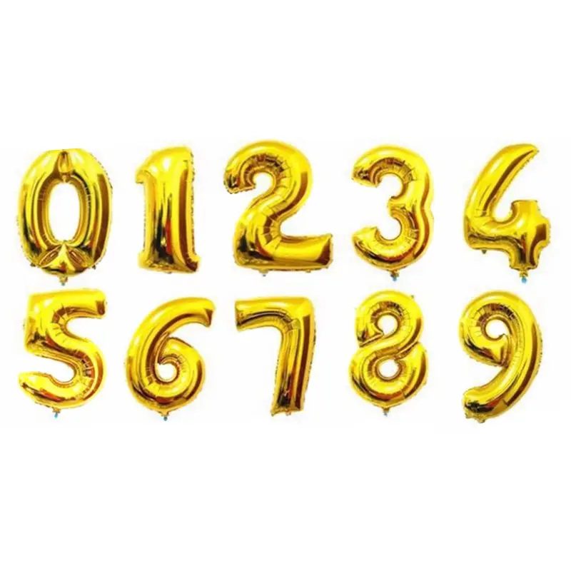 Bright gold GOGO PAITY 16 дюймов 32 дюймов цифровой алюминиевый шар золотой серебряный черный розовый Золотой номер праздничные вечерние шары - Цвет: Bright gold