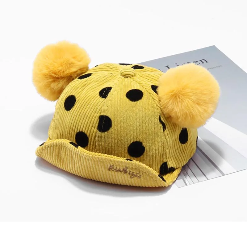 Mickey Ear Hats Children Snap Back Dots Pattern Caps Baseball Cap with Ears Autumn Winter Hip Hop Kids Baby Boy Girls | Детская одежда