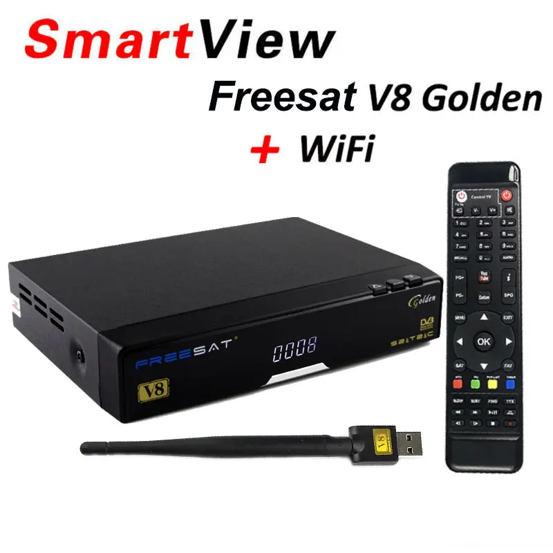 Freesat V8 Золотой Поддержка powervu Biss key CCcam DVB T2 S2 C спутниковый ТВ приемник декодер