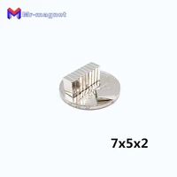 1000pcs 7x5x2 mm super powerful small neodymium magnet block permanent n35 ndfeb strong cuboid magnetic magnets 752 mm