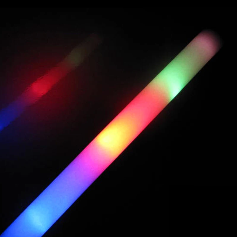 

10 pcs/lot LED Foam Stick Colorful Flashing Batons 48cm Red Green Blue Light-Up Stick Festival Party Decoration Concert Prop Bar