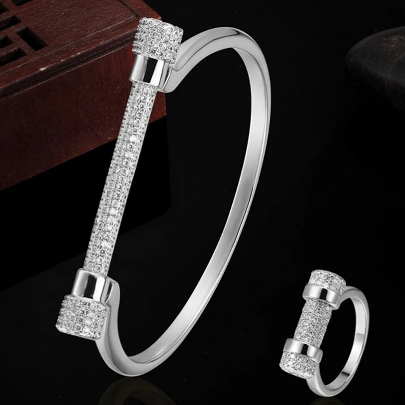 Rhodium White 8 Роскошный бренд, медный циркониевый браслет, ювелирное изделие, пара, подарки для мужчин, Дубай, ювелирное изделие, циркониевая женская любовь, цепочка, браслеты, Pulseira - Окраска металла: Rhodium White 8