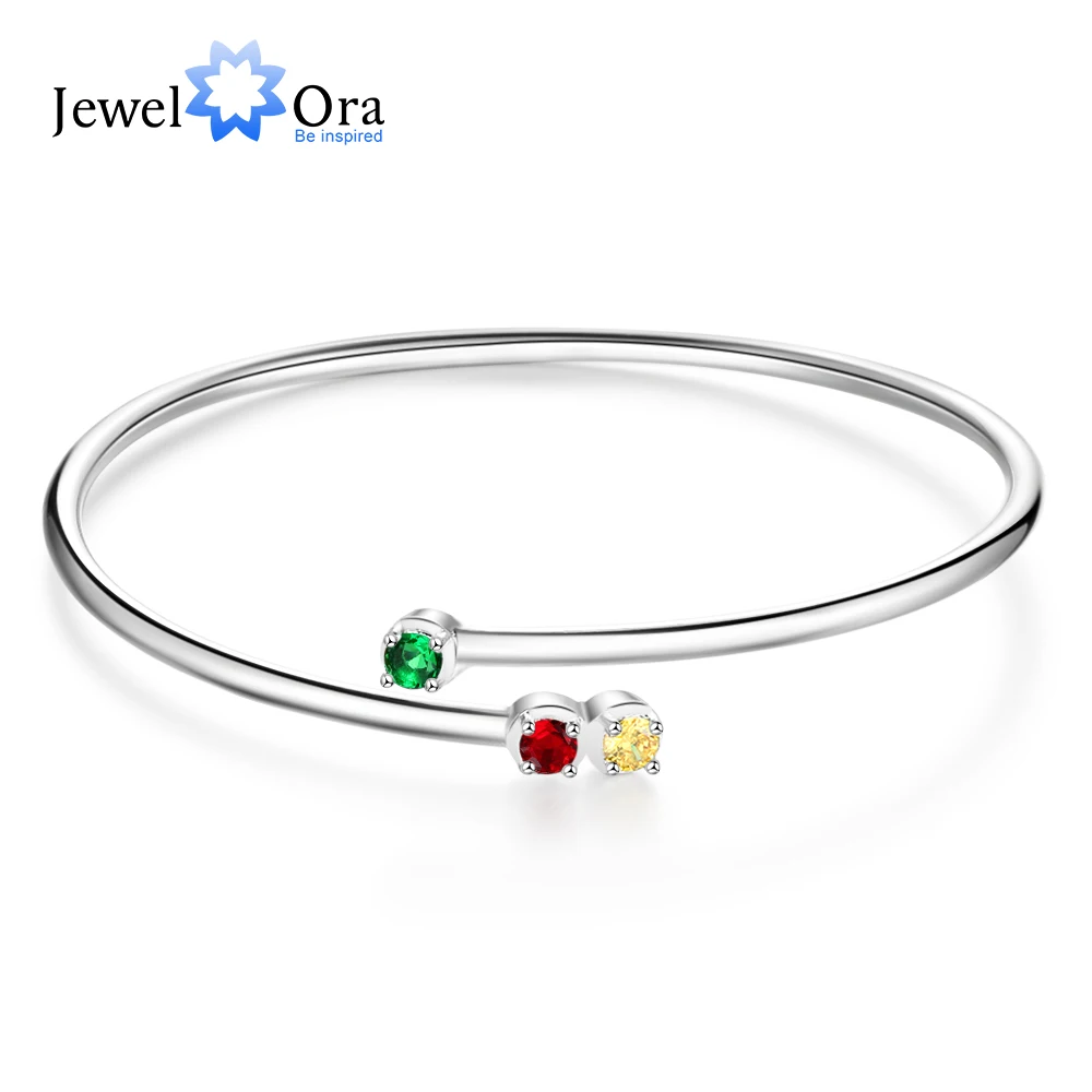 Персонализированные браслеты с 3 камнями по месяцу рождения для женщин и мамы