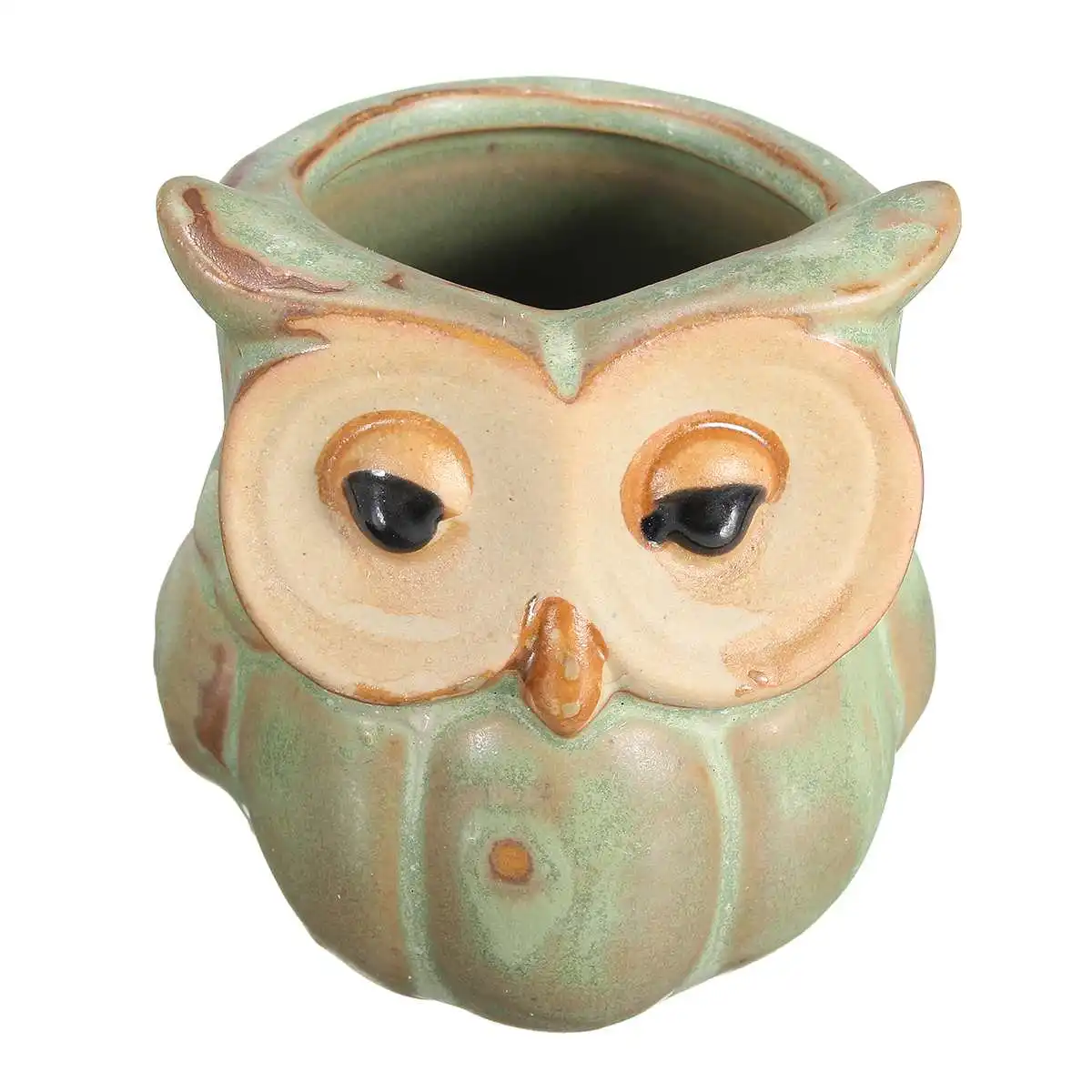 Kawaii Fat Owl керамические цветочные горшки для мясистых суккулентов растение в животном стиле плантатор домашний сад украшение офиса - Цвет: Фиолетовый