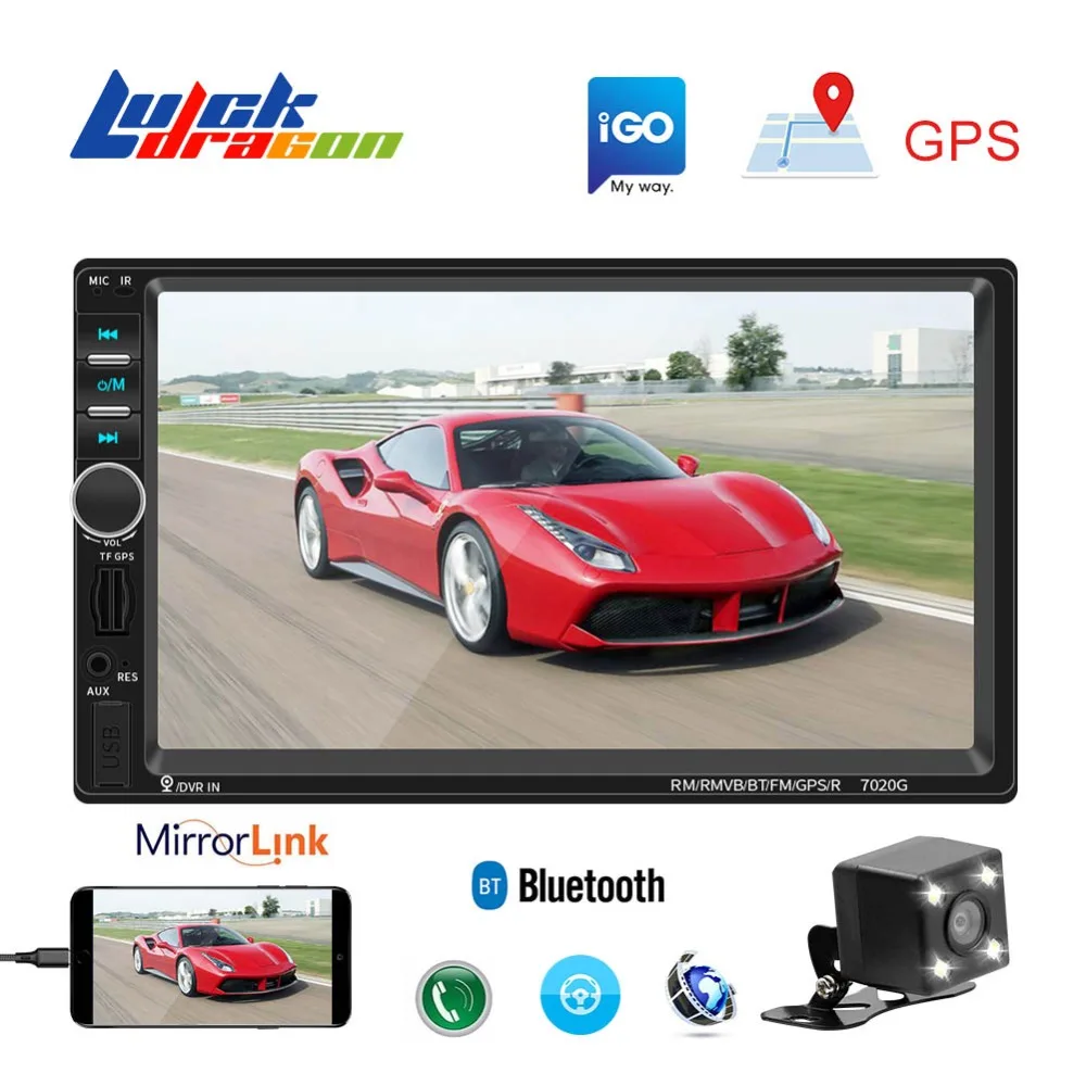 Автомагнитола MP5 стерео система с сенсорным экраном GPS AUX Bluetooth FM TF камерой заднего