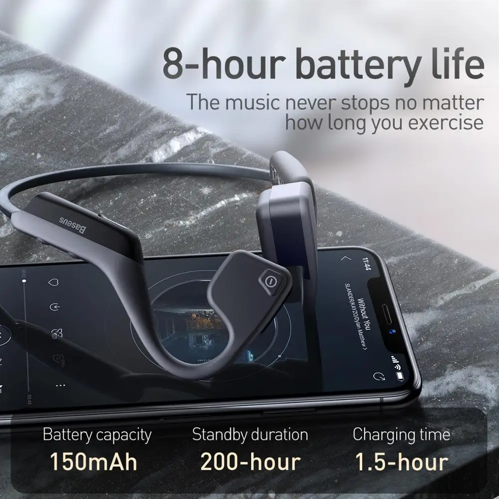 Baseus BC10 Bluetooth наушники с костной проводимостью беспроводной IPX5 Водонепроницаемый Bluetooth 5,0 гарнитура Сверхлегкий Hifi наушники