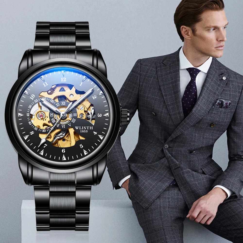 Механические часы 2020 WLISTH бренд класса люкс Tourbillon наручные для мужчин Скелет
