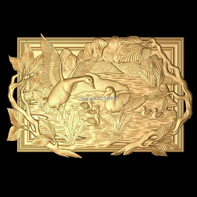3d модель panno utki STL формат Уточки 3D для ЧПУ в формате STL|3d model relief|3d relief modelfor cnc |