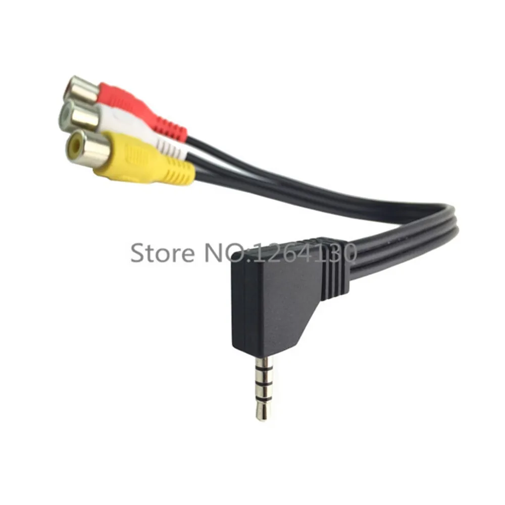 0.2M 90 Degree 3.5mm 4 pole Male To 3 RCA Female A/V video Cable Adapter For HDTV DVD Free shipping | Компьютеры и офис