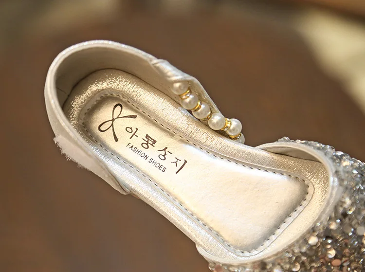 2019 New Spring Summer Sequins Girl Sandals Diamond Crystal Shoes Children Princess Dancing EU 26-36 |