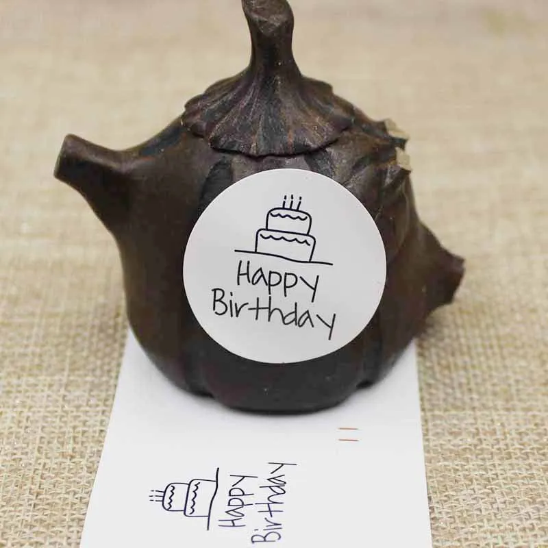 2017 сделай сам с днем рождения крафт наклейка этикетка 1 партия = 200 шт. белые и