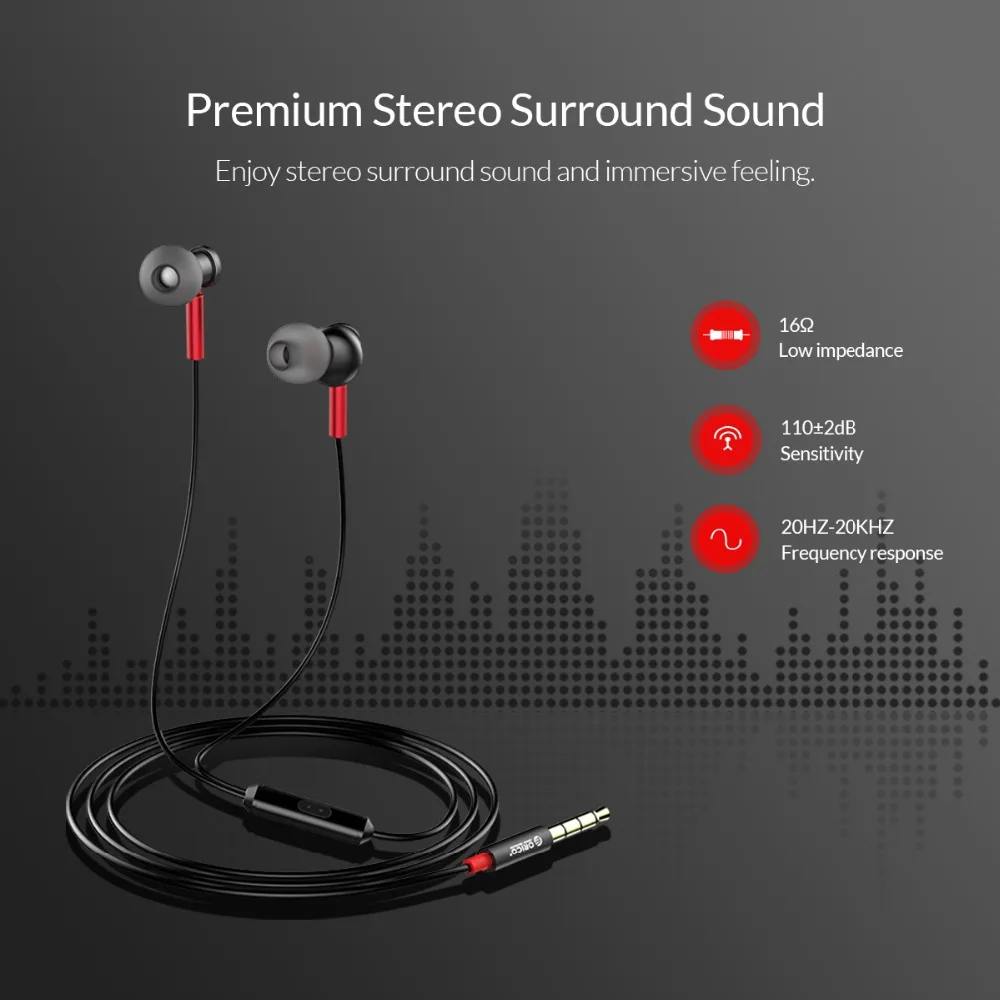 ORICO Universal 3.5mm Stereo Hifi Earbuds In-Ear Earphone Music Metal Headset for Samsung Huawei Xiaomi Cell Phone PC | Электроника