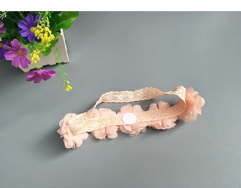 Pink multiple petals more flowers lace hair band garland handmade girl accessories princess dress up flower | Аксессуары для