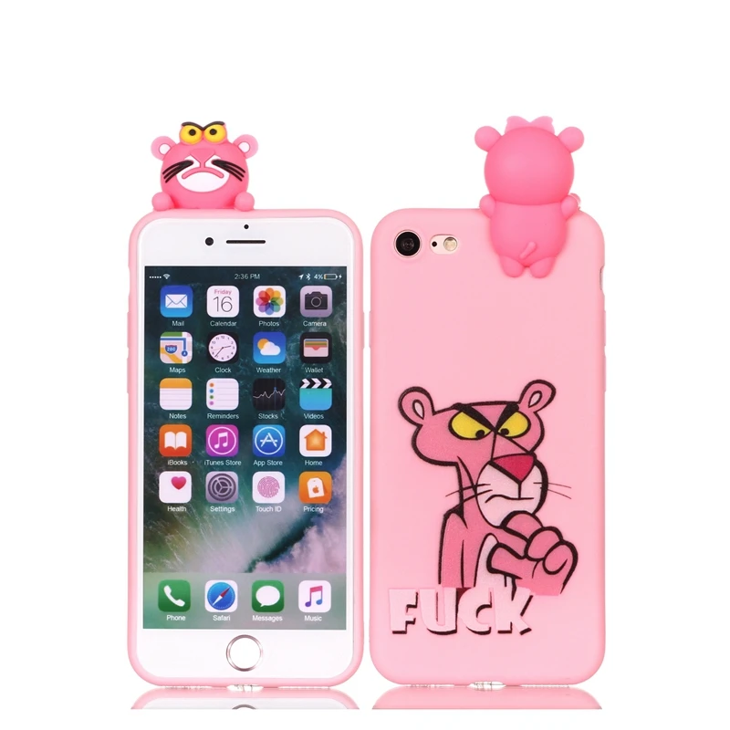 For Coque iPhone 7 Case 3D Cartoon Toy Owl Panda Unicorn Cat Soft Silicon Back Cover |