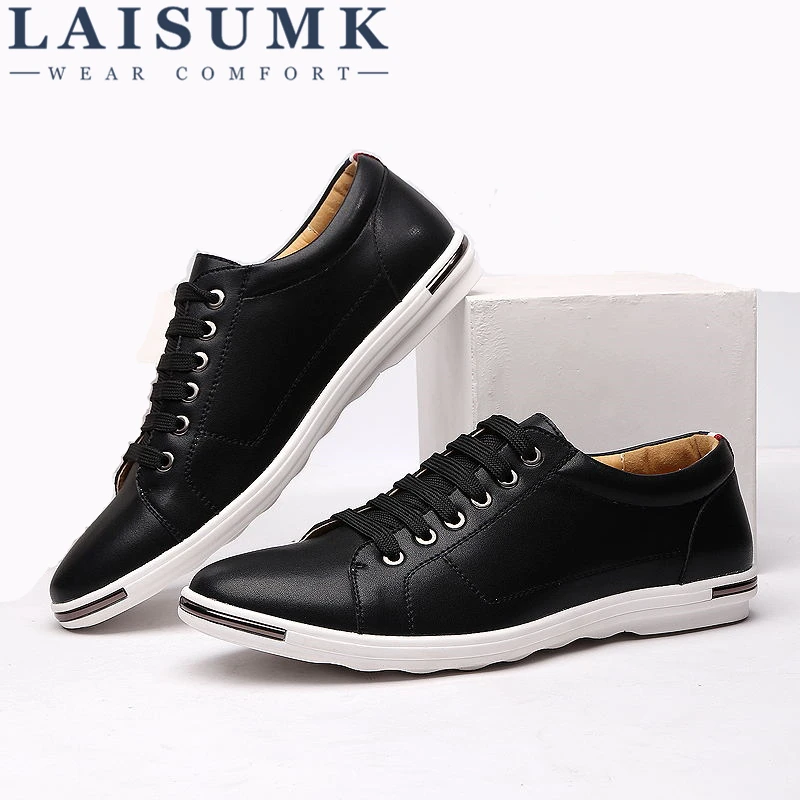 2021 LAISUMK Leather Men Casual Shoes Spring Breathable Soft Driving Men's Handmade Chaussure Homme Net Surface Loafers | Обувь