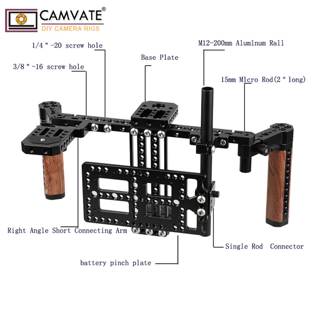 

CAMVATE Director's Monitor Cage Rig With Wooden Handles & Mounting Cheese Plate For 5" & 7" LCD Monitors (ATOMOS NINJA INFERNO)