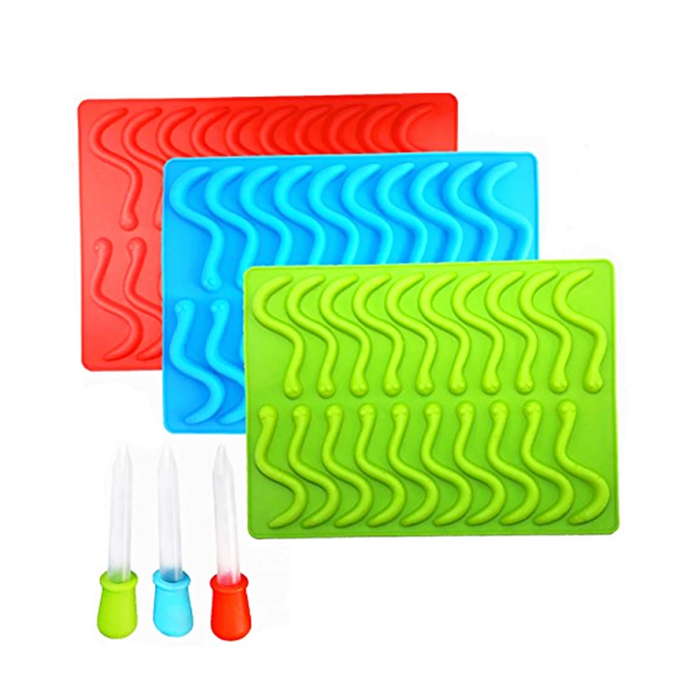 Силиконовое мыло в виде червя с 20 пустотелями и змеями|cake decorating tools|decorating toolssilicone