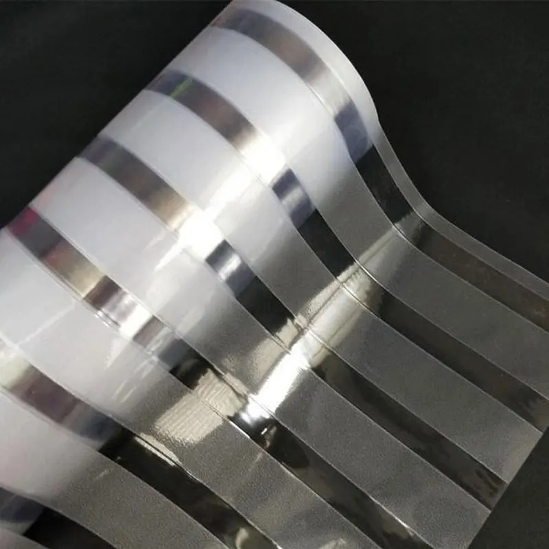 Офисная безклеевая широкая матовая полосатая оконная пленка 45/60 см * 200 для