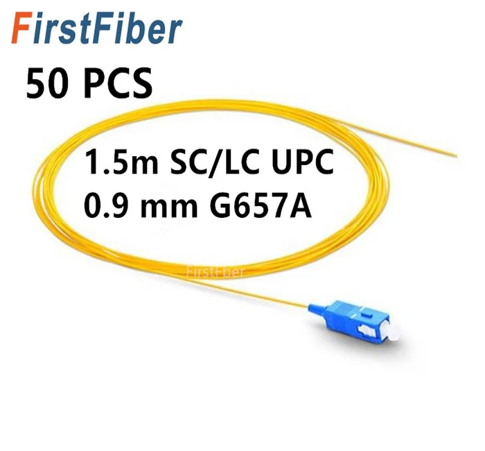 1 5 м 50 шт SC UPC Pigtail LC fiber pigtail G657A Simplex одномодовый волоконно оптический 0 9 мм