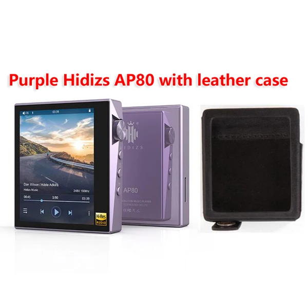 purple with case Hidizs AP80 Hi-Res ES9218P Ультрапортативный Bluetooth HIFI музыкальный mp3-плеер LDAC USB DAC DSD 64/128 FALC DAP - Цвет: purple with case