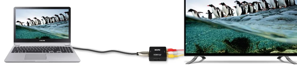 YUNCLOUD HDMI в AV Scaler 1080P конвертер коробка HDMI в RCA AV/CVSB L/R Компонентный видео адаптер HDMI2AV HD Поддержка NTSC PAL