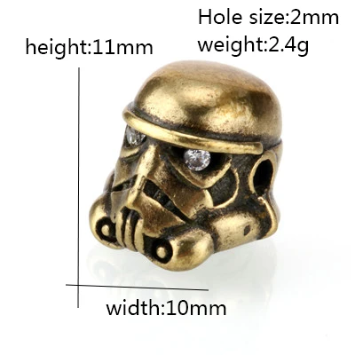 AC1816Antique gold Бусины с черепом, микро проложенный CZ бисер, прозрачный кубический цирконий, антикварные медные бусины для изготовления ювелирных изделий, сделай сам, браслет, ожерелье, Паракорд, бисер - Цвет: AC1816Antique gold