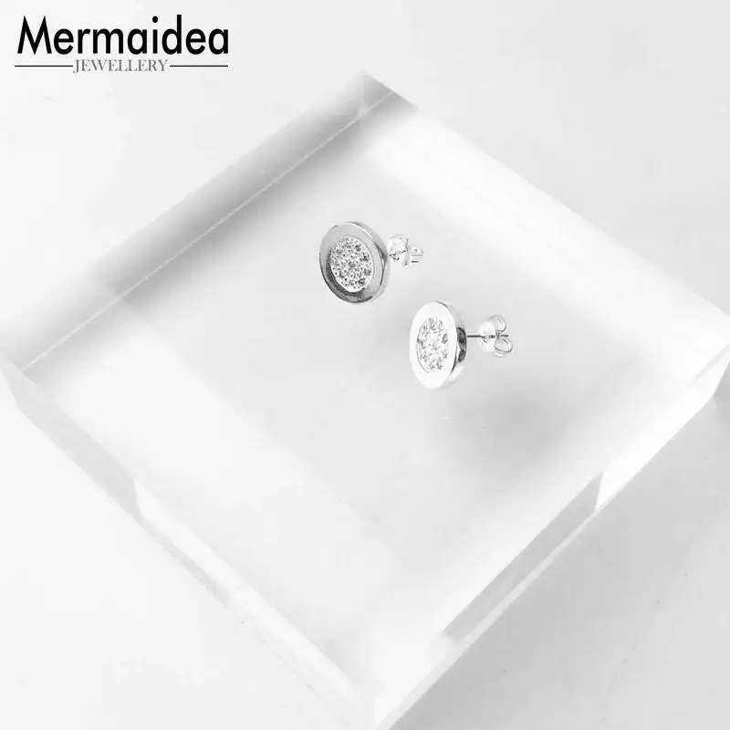 Серьги-гвоздики круглые классические модные хорошие украшения для женщин 2020