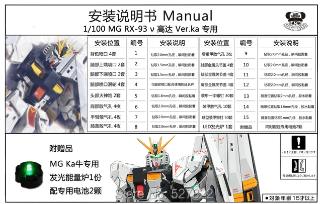 Металлический набор деталей ДЛЯ Bandai 1 100 MG Nu V Gundam ver Ka модельный комплект Детский DIY подарок на день рождения