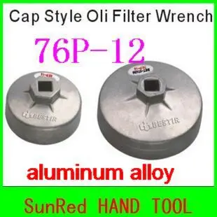 

BESTIR taiwan made Aluminum alloy 76P-12 Cap type oil filter spanners industrial Vehicle Tools NO.07442 freeshipping