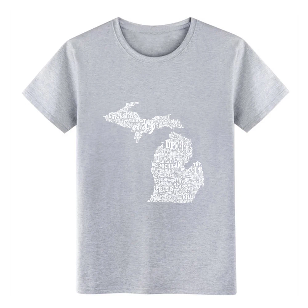 Мужская футболка Michigan by Words дизайнерская хлопковая Футболка с круглым вырезом