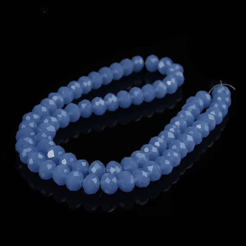 

SAUVOO 2 Strand Faceted Blue Bead Stone Loose Spacer Bracelets Charms Beads 4/6/8 mm for DIY Jewelry Making Findings F2325