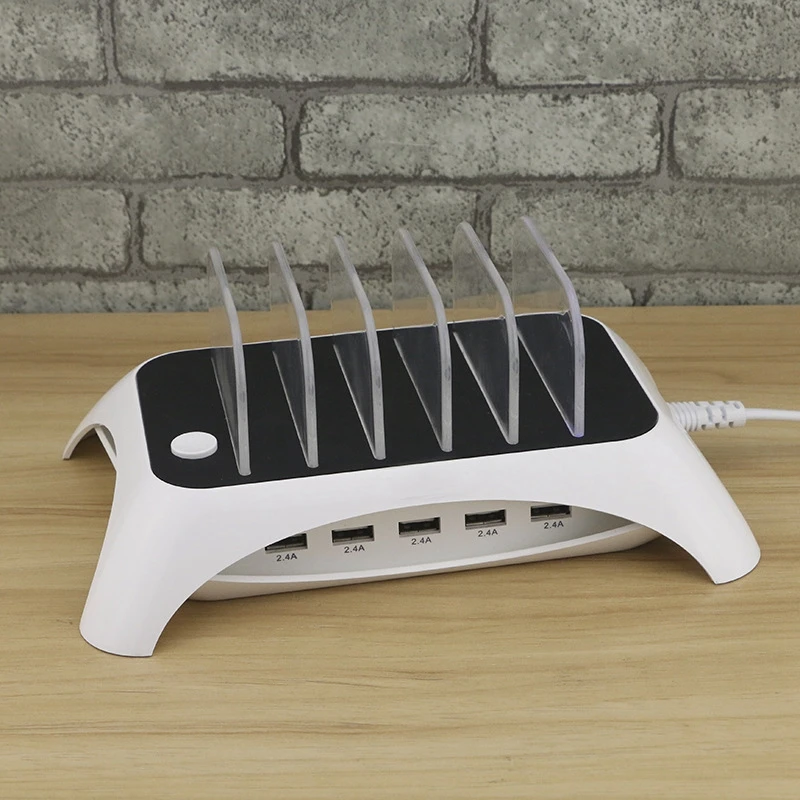 

Universal 5 Multi Ports Detachable USB Charging Station Stand Holder Desktop Charger for IPhone X 7 8 iPad Android Phone Tablet
