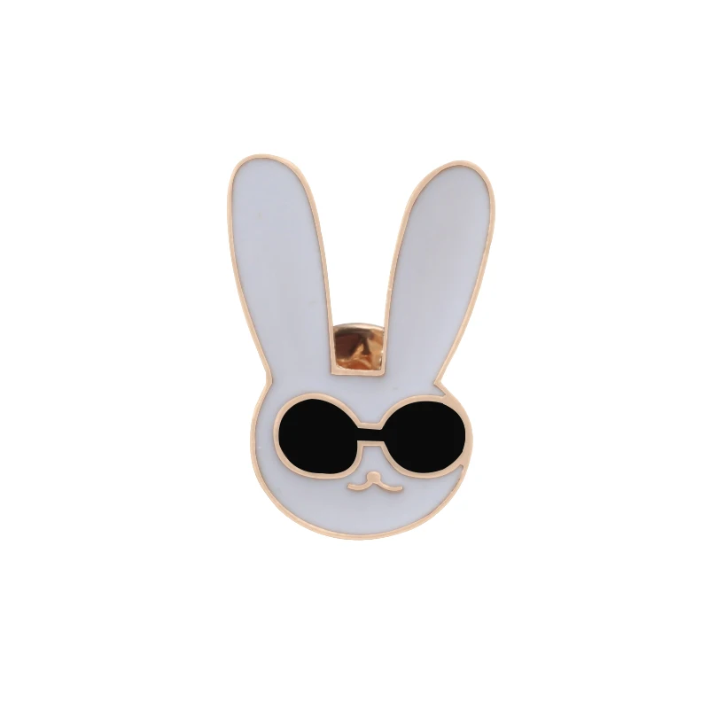 Rogue rabbit Милый кролик, морковь, цветок, воротник с отворотом, булавка, мешочек для брошек, аксессуары, куртки, пальто, металлические эмалированные значки, ювелирные изделия, детский подарок - Окраска металла: Rogue rabbit